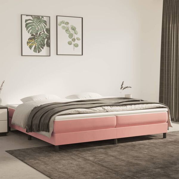 vidaXL Boxspringbettgestell Rosa 200x200 cm Samt