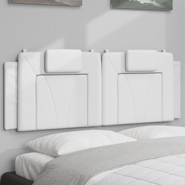 vidaXL Kopfteil-Kissen "Viana" Wei&szlig; 140 cm Kunstleder
