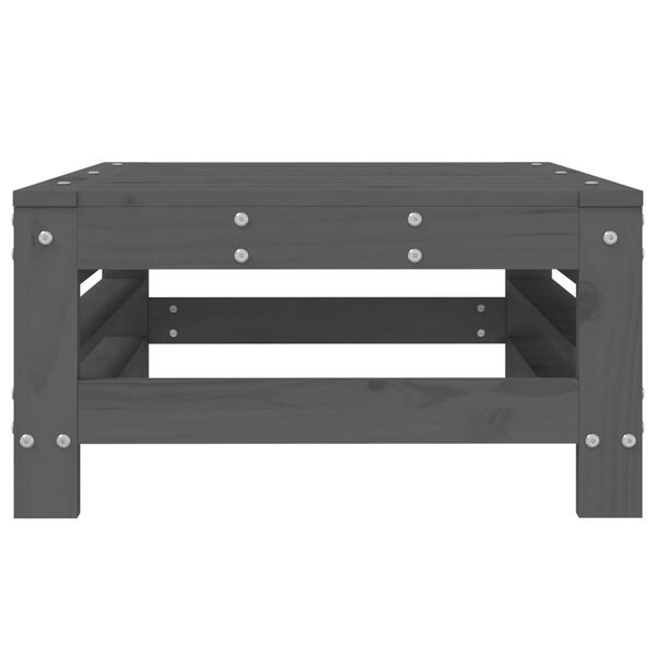 vidaXL Gartenhocker Grau Massivholz Kiefer