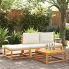 vidaXL 4-tlg. Gartensofa-Set mit Kissen Holz Akazie & Rattan