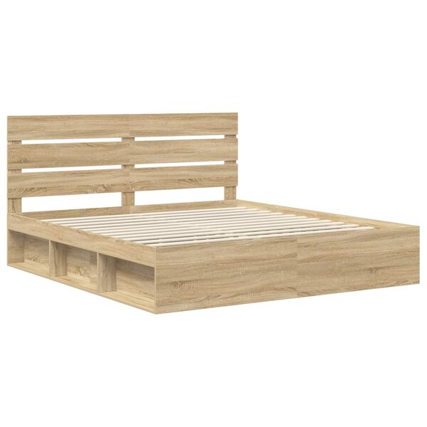vidaXL Bettrahmen Sonoma 200 x 200 cm Massives Kiefernholz