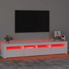 vidaXL TV-Schrank mit LED-Leuchten Wei&szlig; 210x35x40 cm