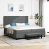 vidaXL Boxspringbett mit Matratze Dunkelgrau 200 x 200 cm Stoff
