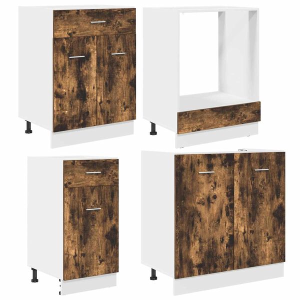 vidaXL K&uuml;chenschrank-Set Lyon 8 pcs R&auml;uchereiche 240 x 46 x 81,5 cm