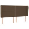 vidaXL Kopfteil mit Ohren Dunkelbraun 203x23x118/128 cm Stoff