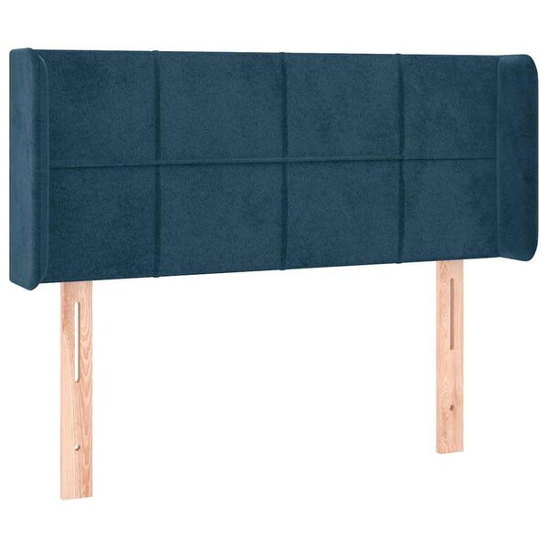 vidaXL Kopfteil mit Ohren Dunkelblau 93x16x78/88 cm Samt