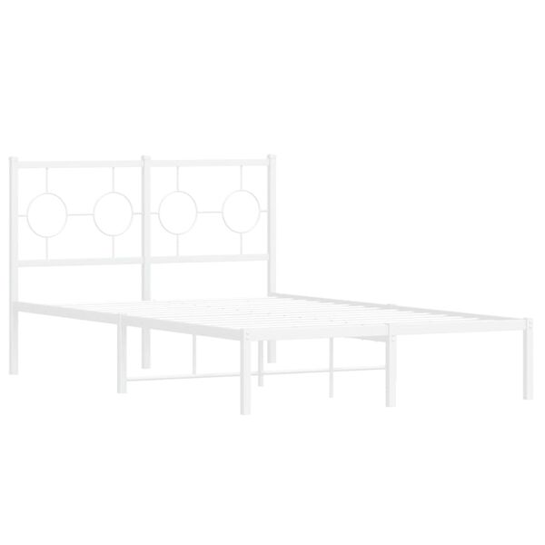 vidaXL Bettgestell mit Kopfteil Metall Wei&szlig; 120x200 cm
