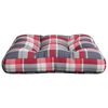vidaXL Palettenkissen Rot Kariert 58x58x10 cm Stoff