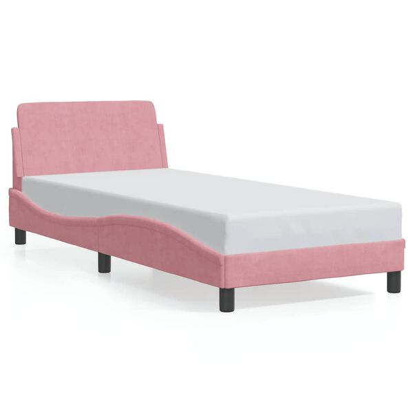 vidaXL Bettgestell mit Kopfteil "Dover" Rosa 80x200 cm Samt