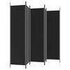 vidaXL 5-tlg. Paravent Schwarz 250x200 cm Stoff