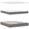 vidaXL Ottoman-Bett mit Matratze Dunkelgrau 200x200 cm Stoff