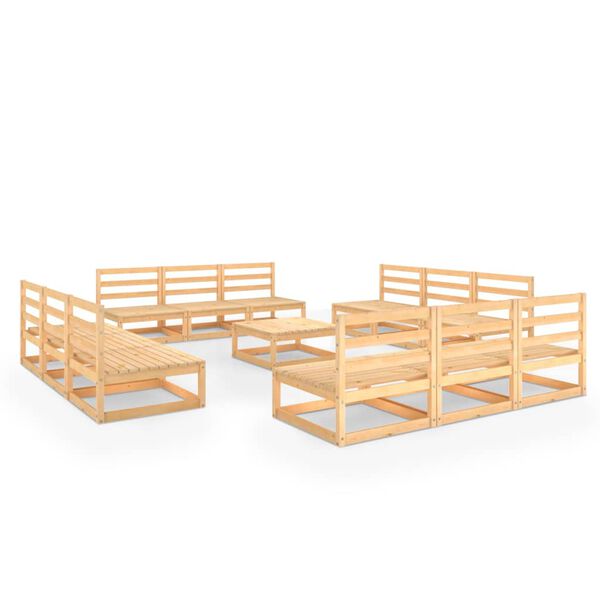 vidaXL 13-tlg. Garten-Lounge-Set Massivholz Kiefer