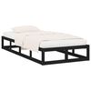 vidaXL Massivholzbett Schwarz 75x190 cm