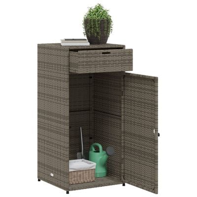 vidaXL Gartenschrank Grau 55x55x111 cm Poly Rattan