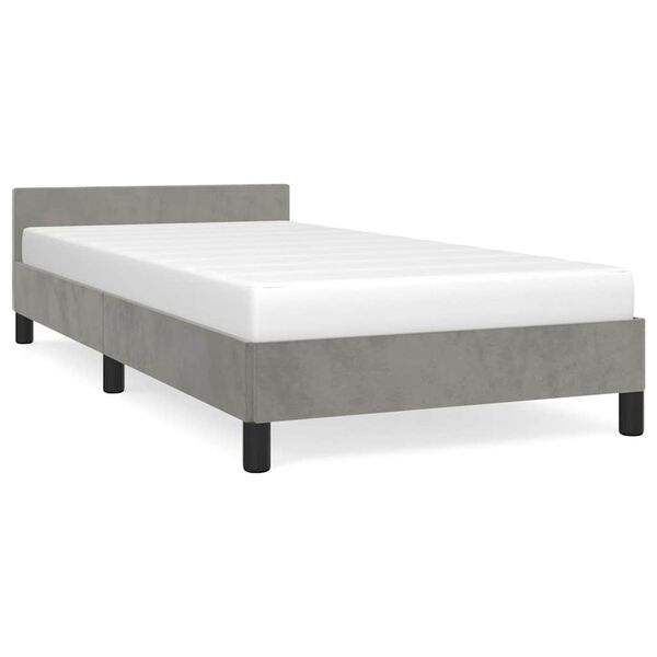 vidaXL Bettgestell ohne Matratze Hellgrau 100x200 cm Samt