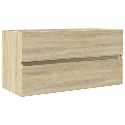 vidaXL Waschbeckenunterschrank Sonoma-Eiche 90x38,5x45cm Holzwerkstoff