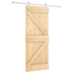 vidaXL Schiebet&uuml;r 85 x 210 cm Massivkiefer (Unbehandelt)