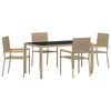 vidaXL Garten Essgruppe 5 stk. Beige Poly-Rattan