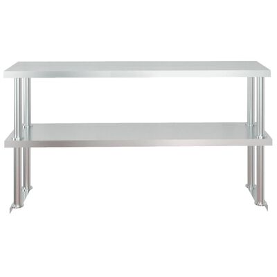 vidaXL Küchen-Arbeitstisch mit Aufsatzboard 120x60x145 cm Edelstahl
