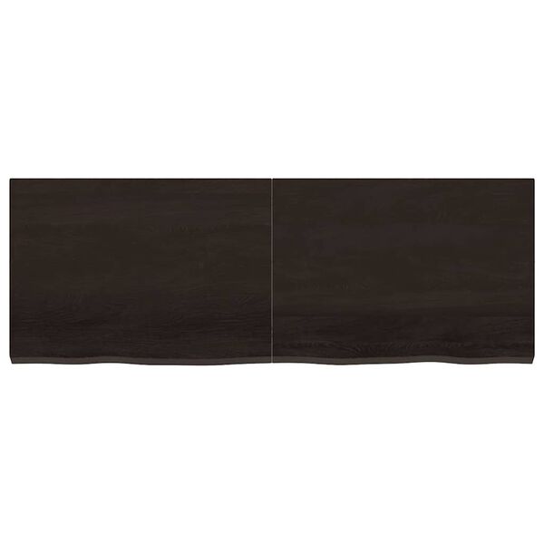 vidaXL Tischplatte Dunkelbraun 140x50x(2-4)cm Massivholz Eiche