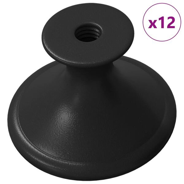 vidaXL Griff 12 pcs Schwarz &Oslash;30 mm Aluminium