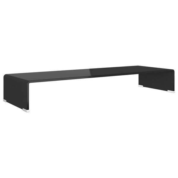 vidaXL TV-Tisch/Bildschirmerh&ouml;hung Glas Schwarz 90x30x13 cm