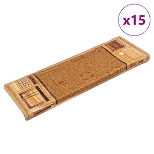 vidaXL Stufenmatten Selbstklebend 15 Stk. 65x21x4 cm Beige