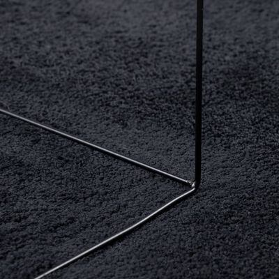 vidaXL Teppich OVIEDO Kurzflor Schwarz Ø 120 cm