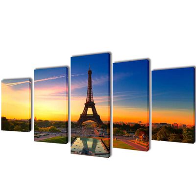Bilder Dekoration Set Eiffelturm 100 x 50 cm