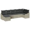 vidaXL Garten-Sofa-Set 7 stk. Hellgrau Poly-Rattan