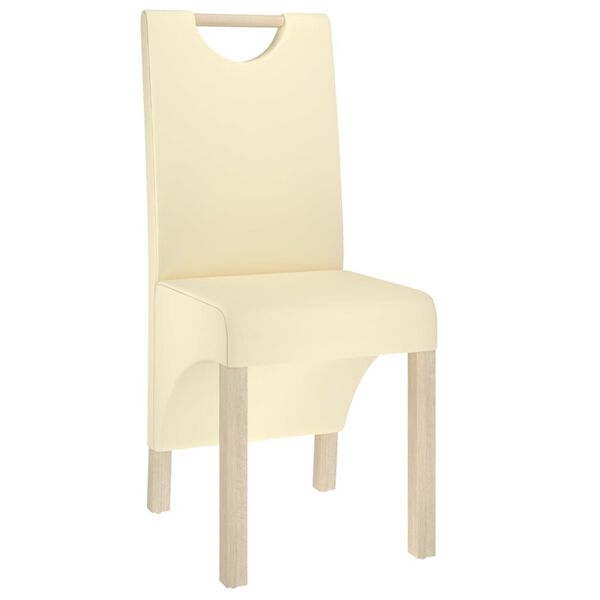 vidaXL Esszimmerst&uuml;hle 6 Stk. Creme Kunstleder