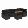 vidaXL Gartensofa-set 8 stk. Schwarz Poly-Rattan