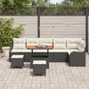 vidaXL Gartensofa-set mit Kissen 9 pcs Schwarz Poly-Rattan