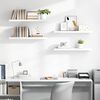 vidaXL Schweberegale 4 Stk. Hochglanz-Wei&szlig; 90x23,5x3,8 cm MDF