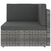 vidaXL 14-tlg. Garten-Lounge-Set mit Kissen Grau Poly Rattan