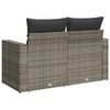 vidaXL Gartensofa 2-Sitzer mit Kissen Grau Poly Rattan