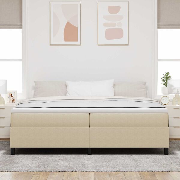 vidaXL Plattformbettgestell Grau-Gr&uuml;n 200 x 200 cm Stoff