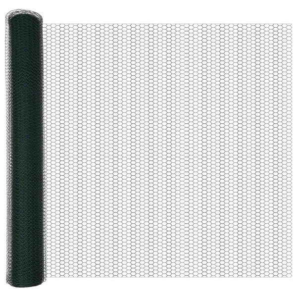 vidaXL Hexagonzaun Gr&uuml;n 1,4 x 10 m PVC