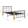 vidaXL Bettgestell Metall und Massivholz Eiche 90x200 cm