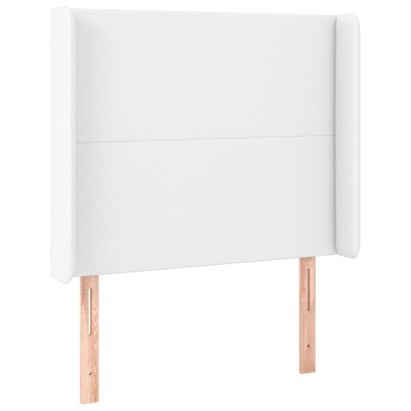 vidaXL Kopfteil mit Ohren Wei&szlig; 103x16x118/128 cm Kunstleder