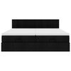 vidaXL Ottoman-Bett mit Matratzen & LEDs Schwarz 200x200 cm Stoff