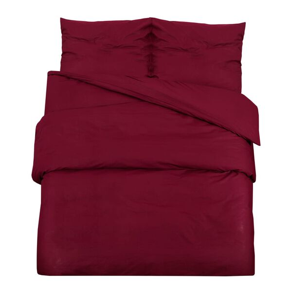 vidaXL Bettw&auml;sche-Set Bordeauxrot 200x220 cm Baumwolle