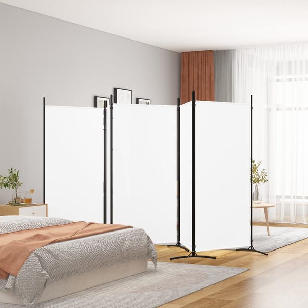 vidaXL 5-tlg. Paravent Wei&szlig; 433x180 cm Stoff