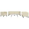 vidaXL 3-tlg. Chesterfield-Sofa-Set Creme Kunstleder