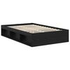 vidaXL Bettrahmen Schwarz 135 x 190 cm Massives Kiefernholz