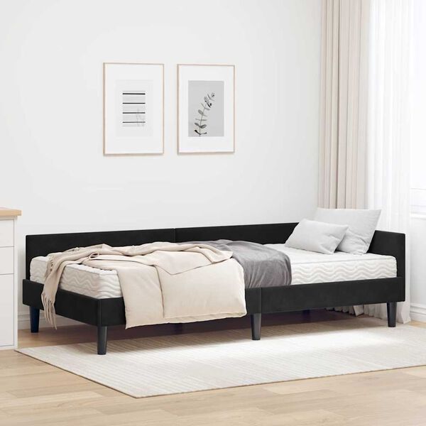 vidaXL Eckbettgestell mit Matratze Sonstiges 2 pcs Schwarz Samt