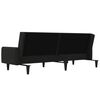 vidaXL Schlafsofa 2-Sitzer mit Hocker Schwarz Mikrofasergewebe