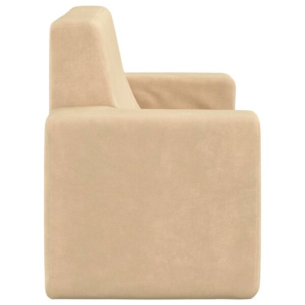 vidaXL Kindersofa 2-Sitzer Creme Weich Pl&uuml;sch