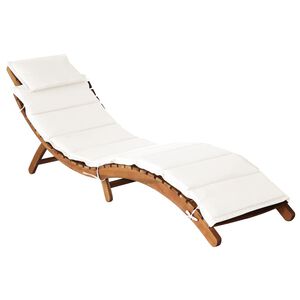 vidaXL Sonnenliegen Massivholz Akazie Creme