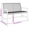 vidaXL Gartenbank Grau 112 cm Poly Rattan und Akazienholz